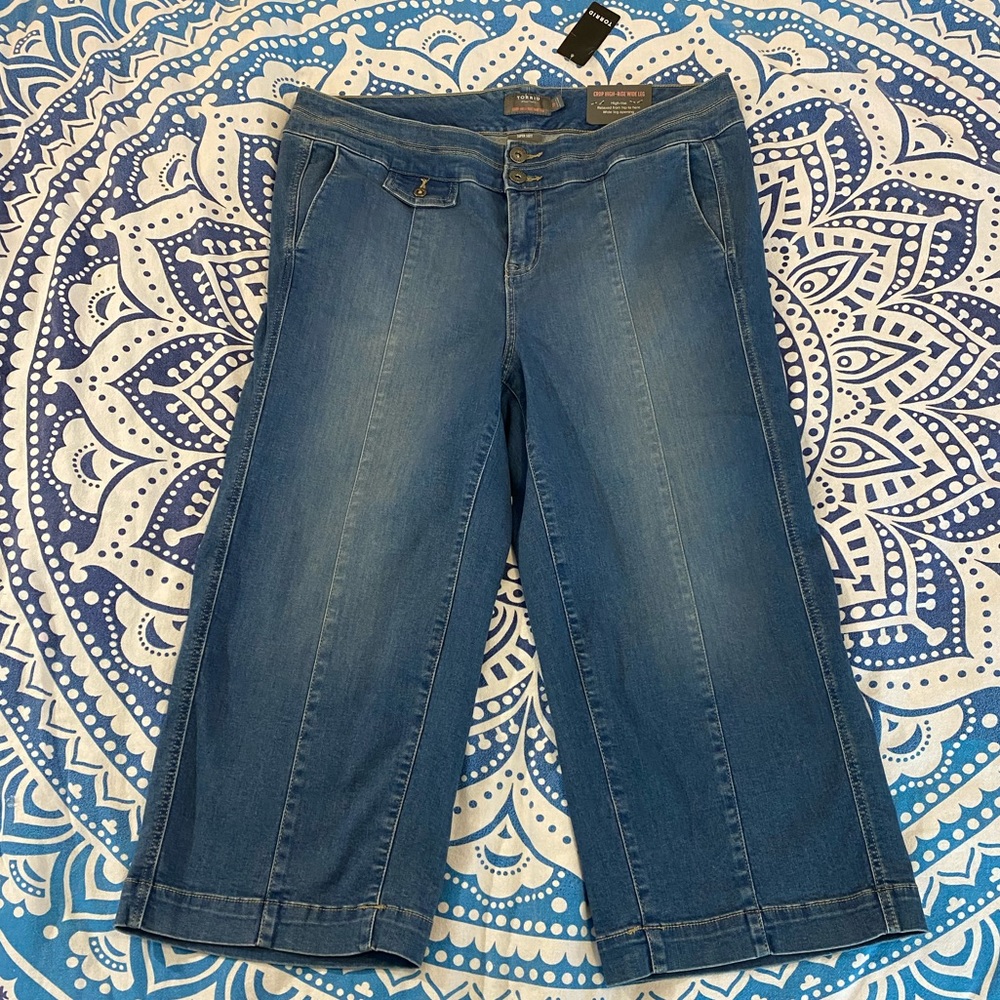 torrid Blue Wide Crop Ankle Jeans